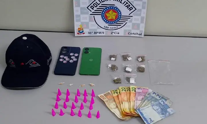 Polícia Militar apreende drogas durante ocorrência envolvendo adolescente em Conchal SP