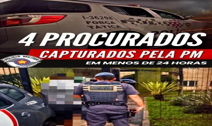 Quatro mandados de prisão são cumpridos pela Polícia Militar em menos de um dia em Araras
