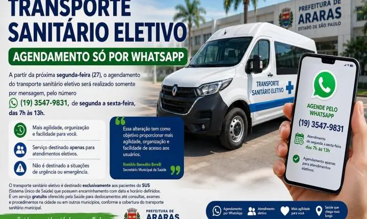 Saúde faz alteração no agendamento do transporte sanitário eletivo